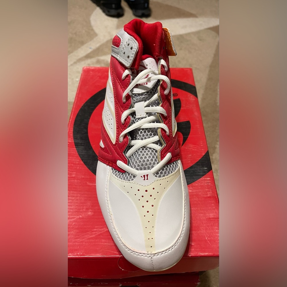 Red and White Warrior Lacrosse Cleats